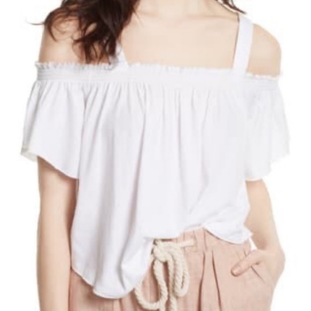 We the Free Cold shoulder Darling Boho top White Size XS